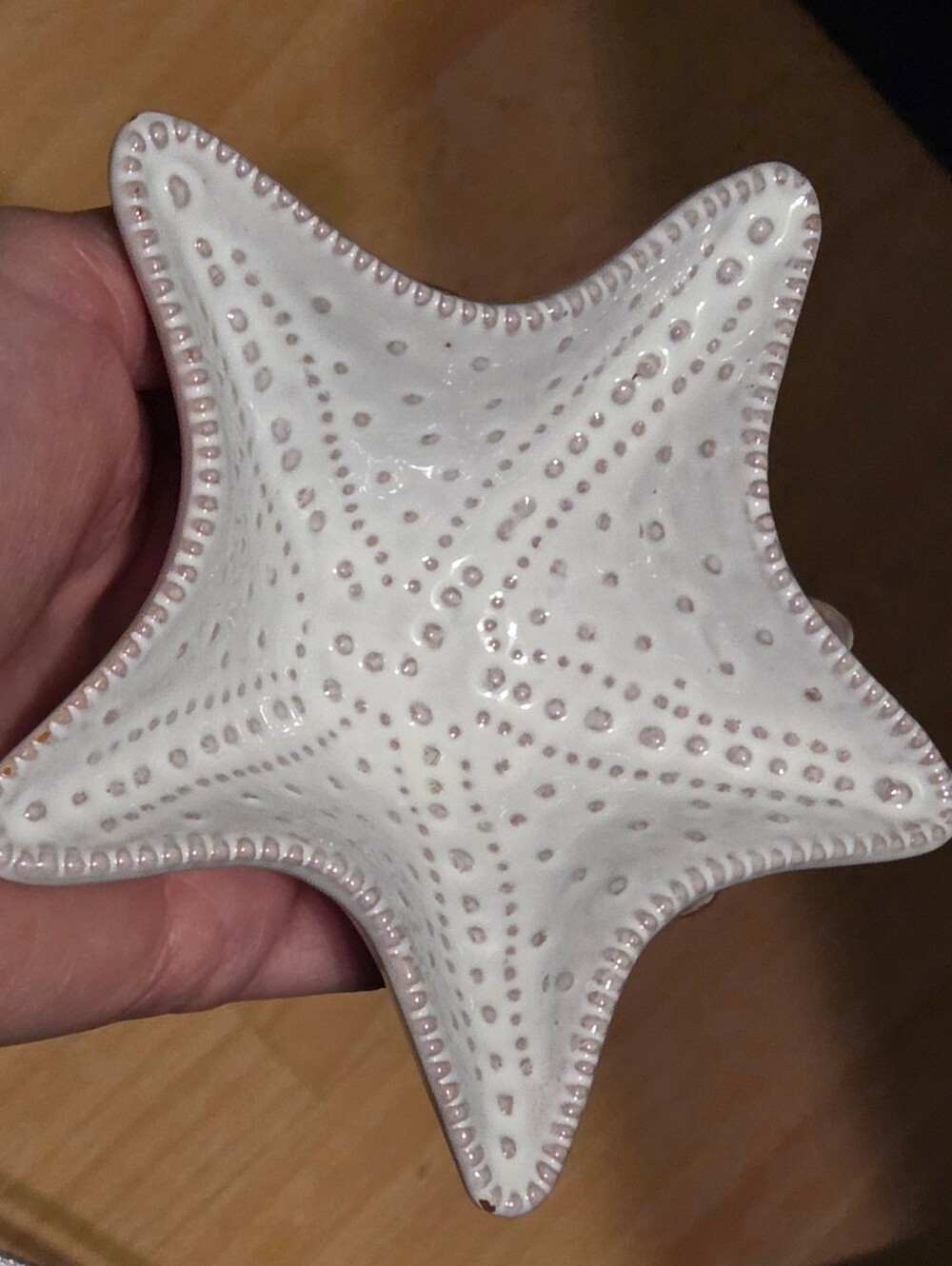 Mud Pie Starfish Trinket Dish Milk-Glazed Terracotta 4.5"